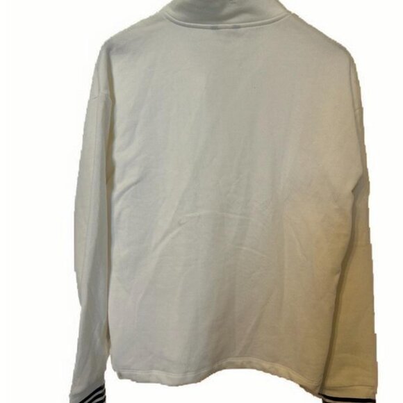 New NAUTICA WOMEN Size S SWEATSHIRT Stripes 1/4 ZIP Pull-Over Cotton Blend - Picture 3 of 6